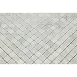 White Carrara Marble 5/8x5/8 Honed Mosaic Tile - TILE AND MOSAIC DEPOT