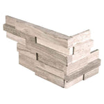 Haisa Light (White Oak) Marble 6X18 3D Design Stacked Stone Ledger Corner - TILE AND MOSAIC DEPOT