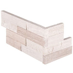 Haisa Light (White Oak) Marble 6X18 3D Multi Design Stacked Stone Ledger Corner - TILE AND MOSAIC DEPOT