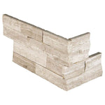 Haisa Light (White Oak) Marble 6x18 Split Face Stacked Stone Ledger Corner - TILE AND MOSAIC DEPOT