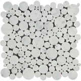 White Carrara Marble Bubble Design Honed Mosaic Tile - TILE & MOSAIC DEPOT