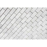White Carrara Marble 5/8x1 1/4 Honed Mosaic Tile - TILE AND MOSAIC DEPOT